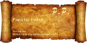 Papity Petur névjegykártya